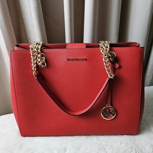 Michael Kors Red Tote Bag